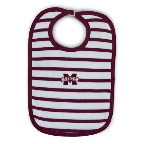 Two Feet Ahead - Mississippi State - Mississippi State Infant Stripe Knit Bib