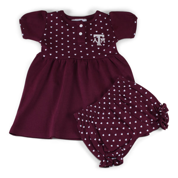 Texas A&M Girl's Heart Dress with Bloomers – Two Feet Ahead