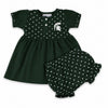 Michigan State Girl's Heart Dress with Bloomers