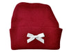 CRIMSON KNIT CAP WITH BOW