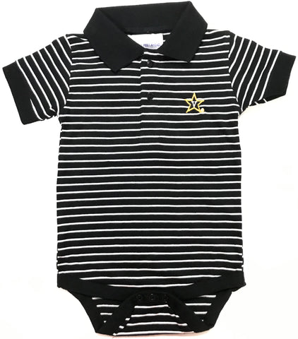 Two Feet Ahead - Vanderbilt - Vanderbilt Jersey Stripe Golf Creeper