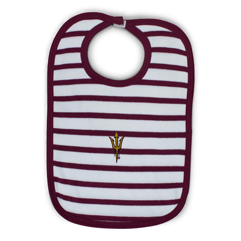 Two Feet Ahead - Arizona State - Arizona State Infant Stripe Knit Bib