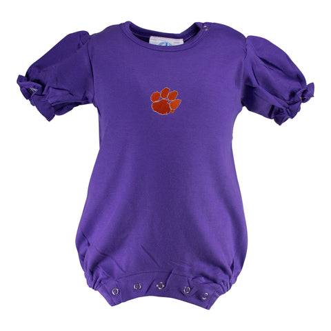 Two Feet Ahead - Clemson - Clemson Girl's Romper