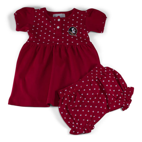 Two Feet Ahead - Alabama - Florida State Girl's Heart Dress with Bloomers