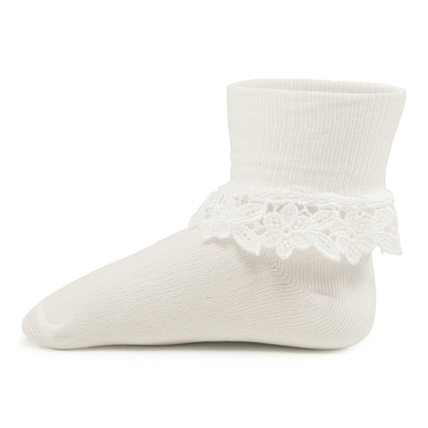 Two Feet Ahead - Socks - Girl's Floral Heirloom Anklet (1415)