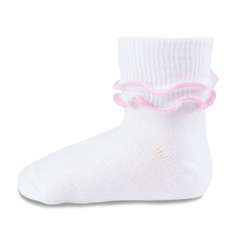 Two Feet Ahead - Socks - Girl's Double Ripple Edge Anklet (1410)