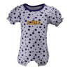 Two Feet Ahead - LSU - LSU Polka Dot Girl's Romper