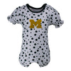 Two Feet Ahead - Michigan - Michigan Polka Dot Girl's Romper