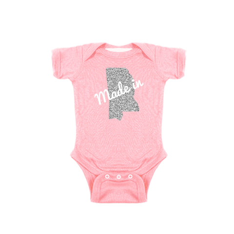 Two Feet Ahead - Infant Clothing - Made In Mississippi Glitter Girl's Creeper