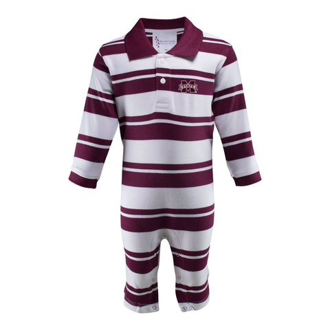 Two Feet Ahead - Mississippi State - Mississippi State Rugby Long Leg Romper