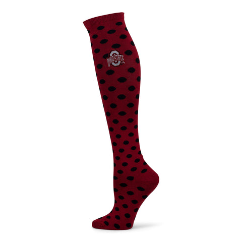 Two Feet Ahead - Ohio State - Ohio State Women's Polka Dot Knee High Sock