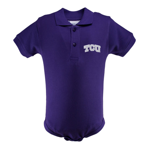 Two Feet Ahead - Texas Christian University - Texas Christian University Golf Shirt Romper