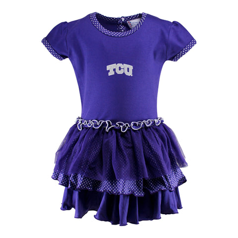 Two Feet Ahead - Texas Christian University - Texas Christian University Pin Dot Tutu Dress