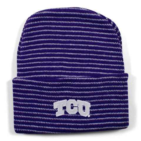 Two Feet Ahead - Texas Christian University - Texas Christian University Stripe Knit Cap