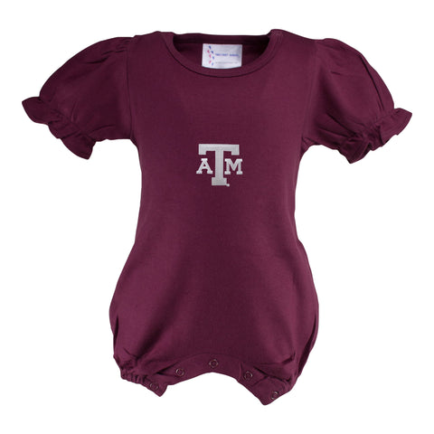 Two Feet Ahead - Texas A&M - Texas A&M Girl's Romper