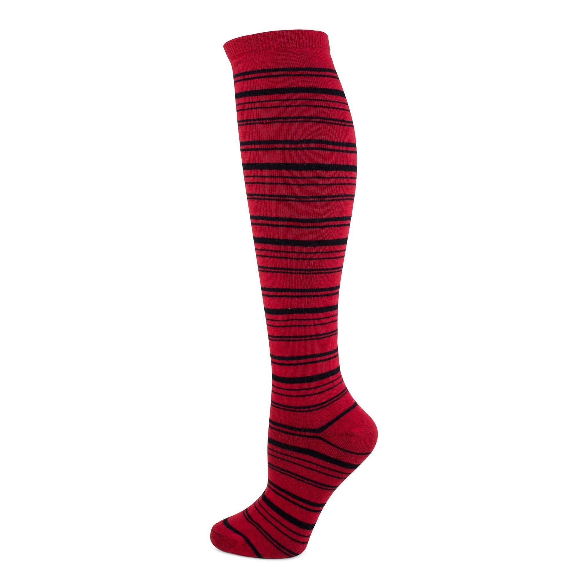 Women-Red-_-Black-Stripe-Knee-