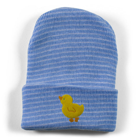 Two Feet Ahead - Accessories - Yellow Duck Newborn Stripe Knit Cap